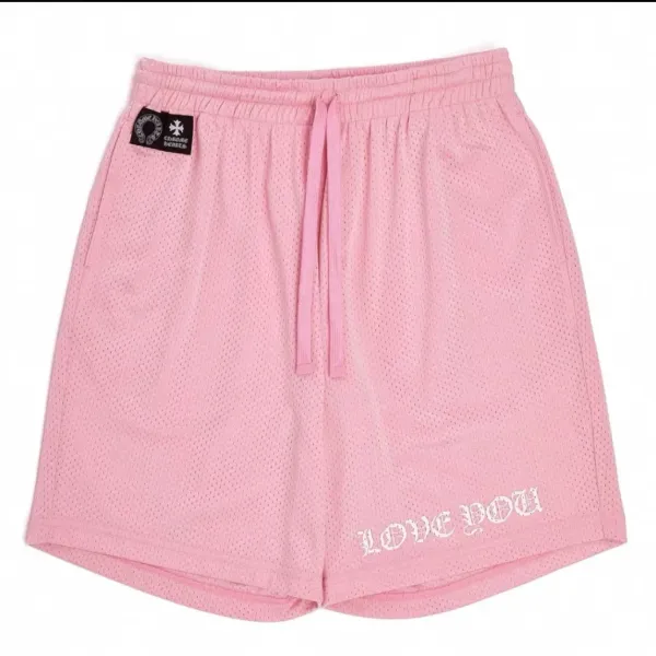 Chrome Hearts Love You Mesh Shorts Pink - 1