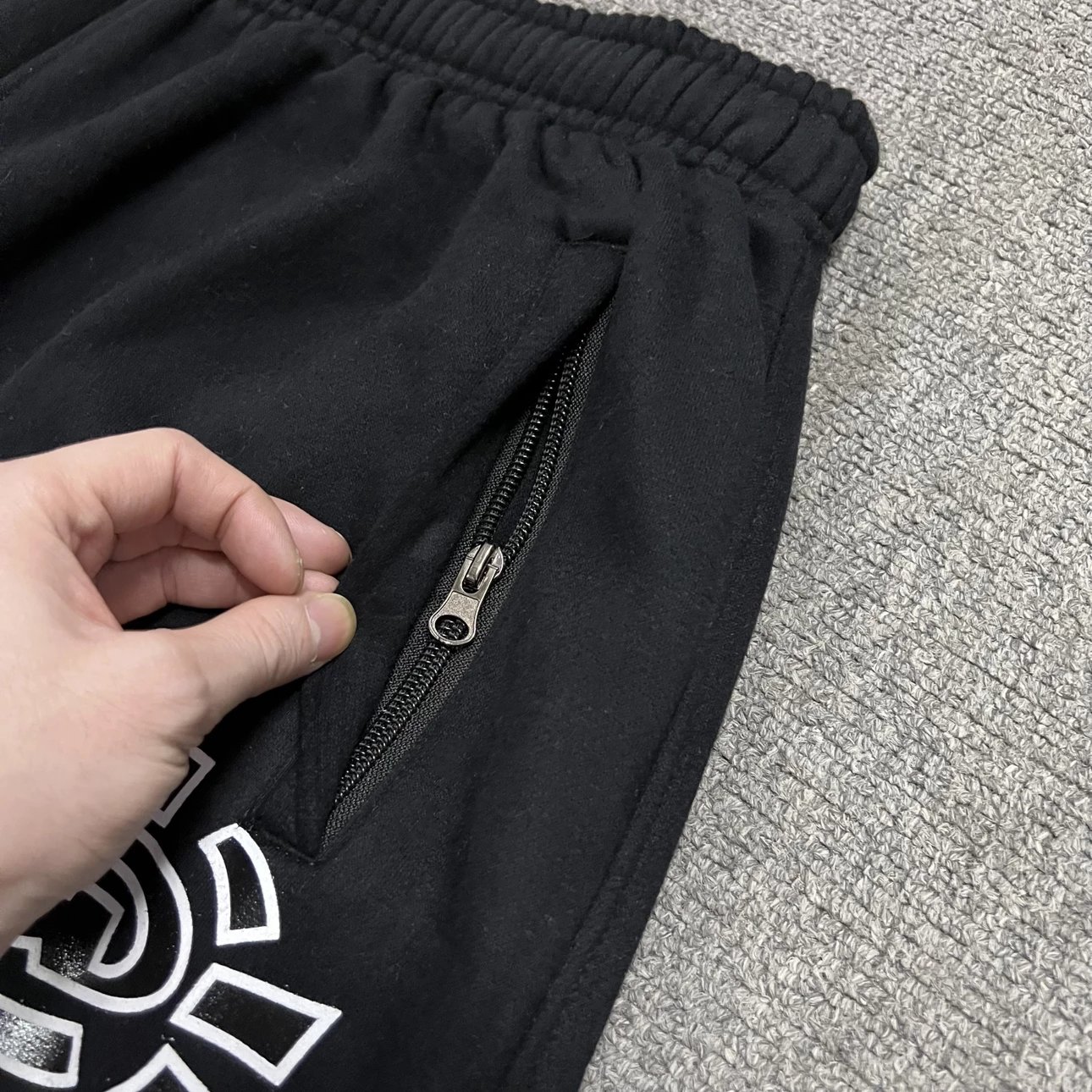 Stussy Black Hoodie with White Logo - Men's Streetwear Sweatshirt