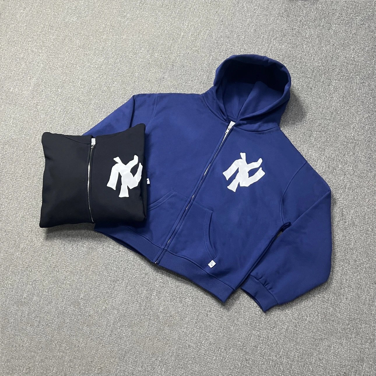 Unisex Blue Zip-Up Hoodie
