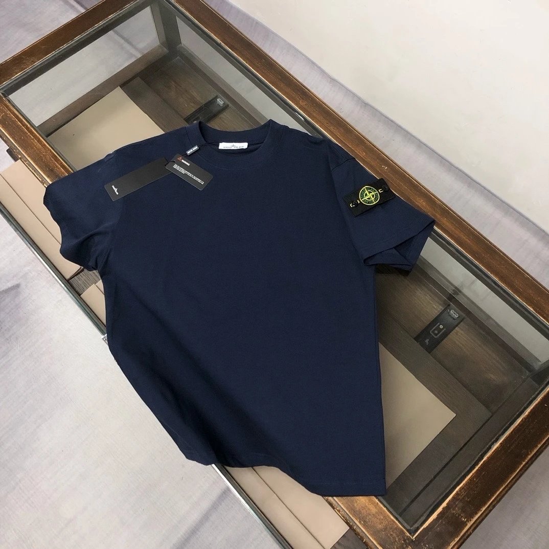 Short sleeved dark blue