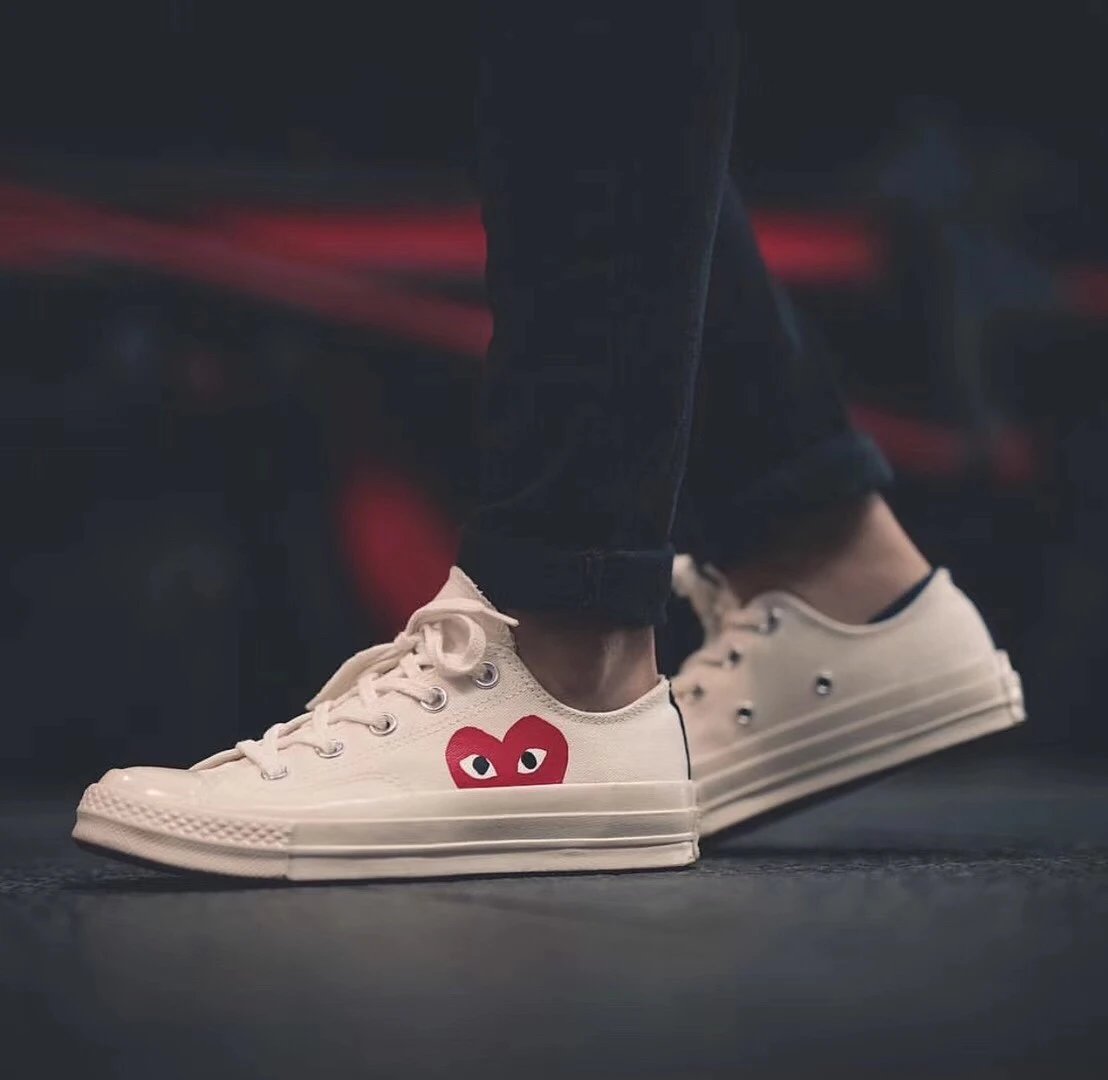CDG Play 1970s High Top Canvas Shoe
