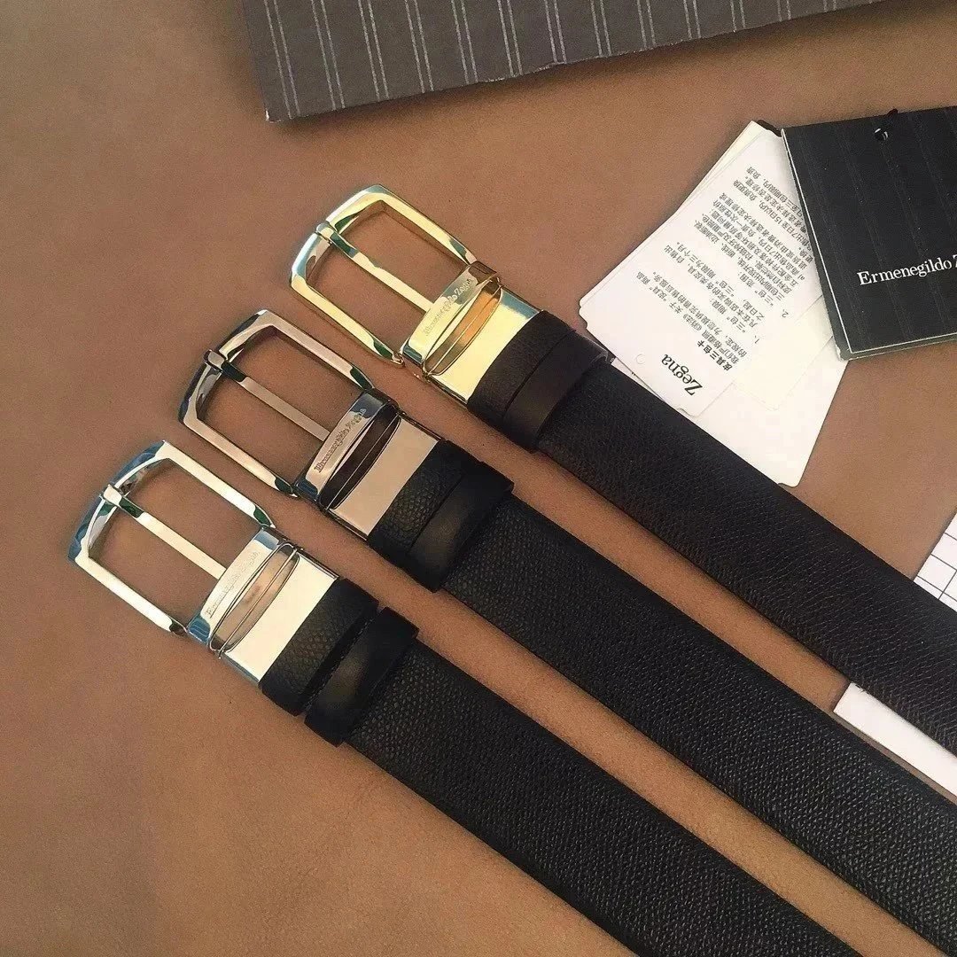 Men's Leather Belt - Pin Buckle Business Casual 3.5cm