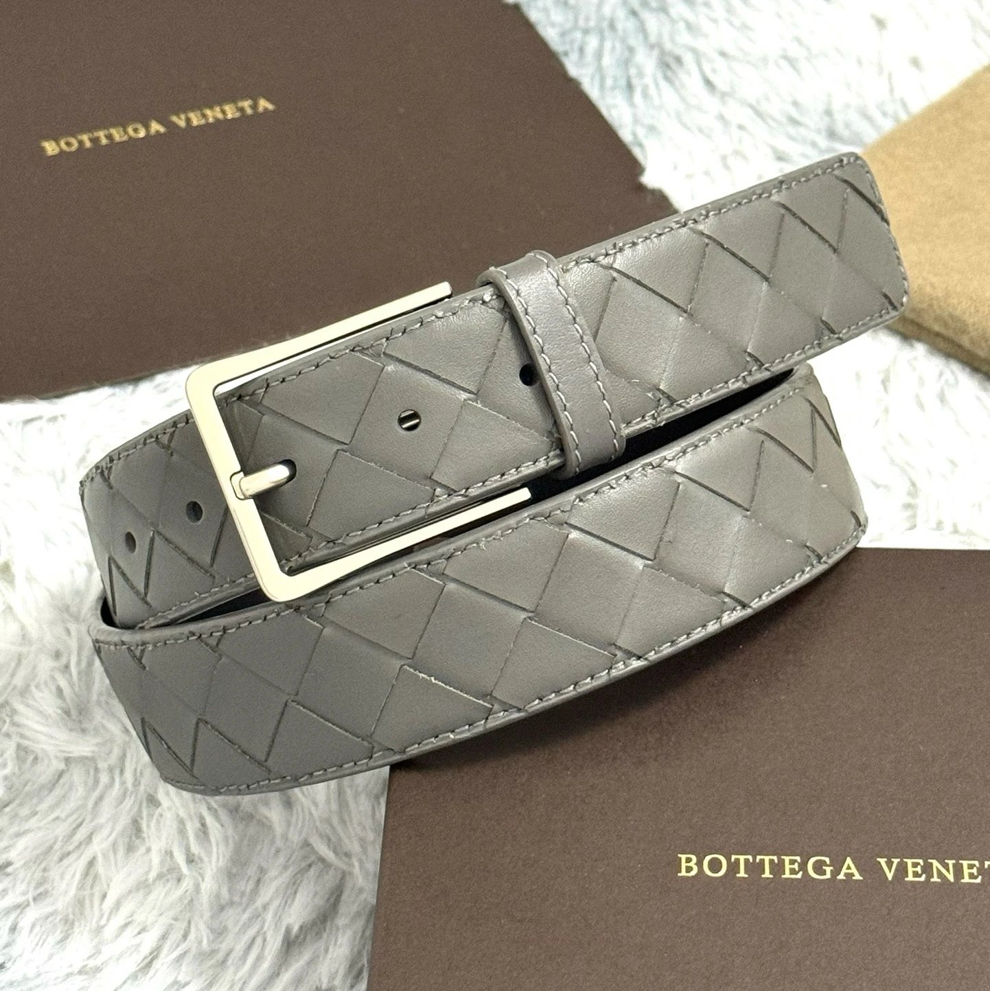 Grey silver buckle