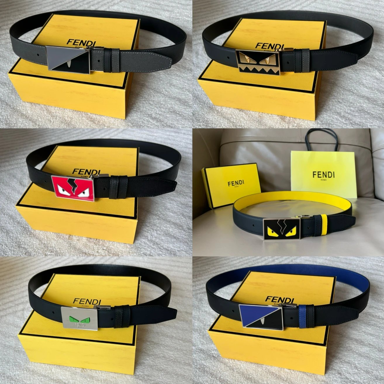 Monster Head Leather Belt Smooth Buckle