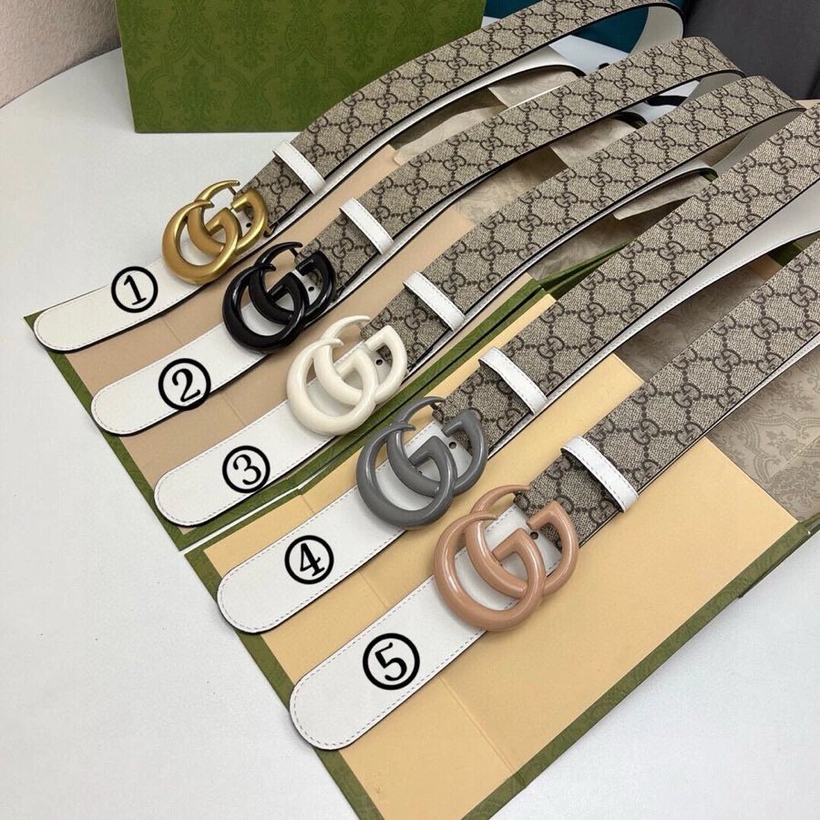 Gucci Double G Leather Belt 4.0cm
