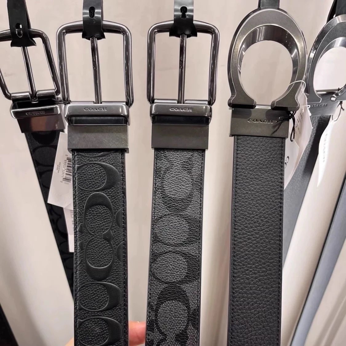 Coach Men's Leather Belt Double-Sided Print