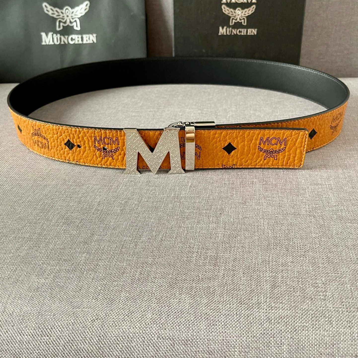 Khaki with Patterned Silver Buckle