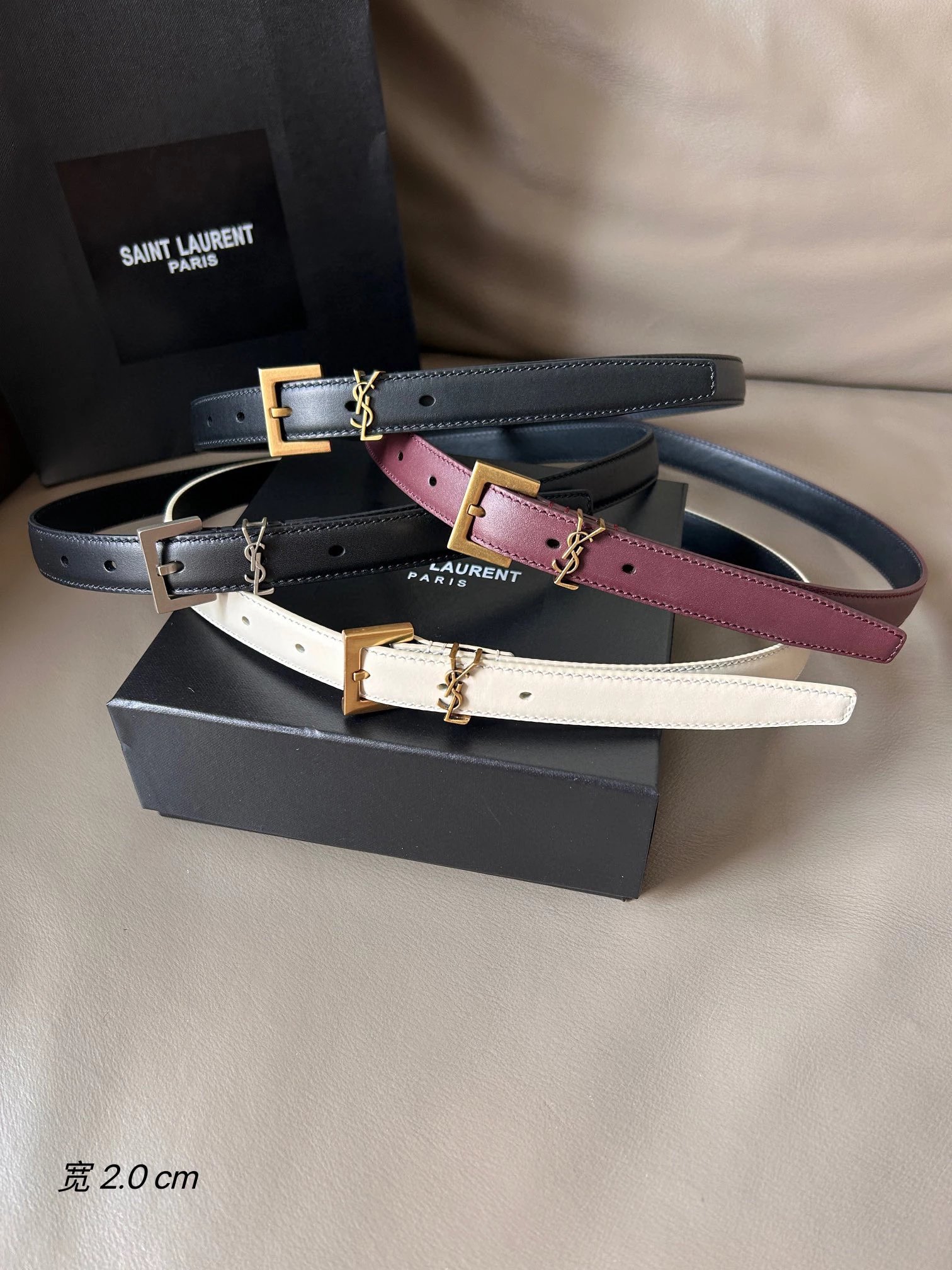 YSL Leather Belt Layer Cowhide Fashion