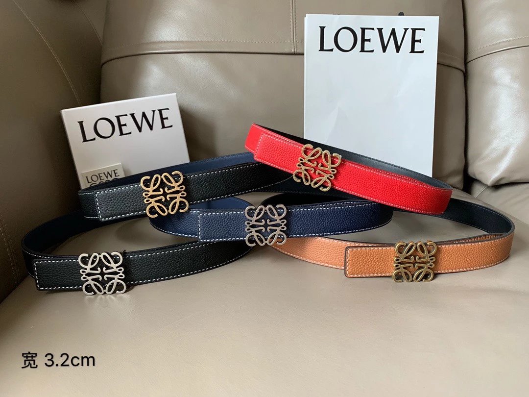 Lychee Leather Belt 3.2cm