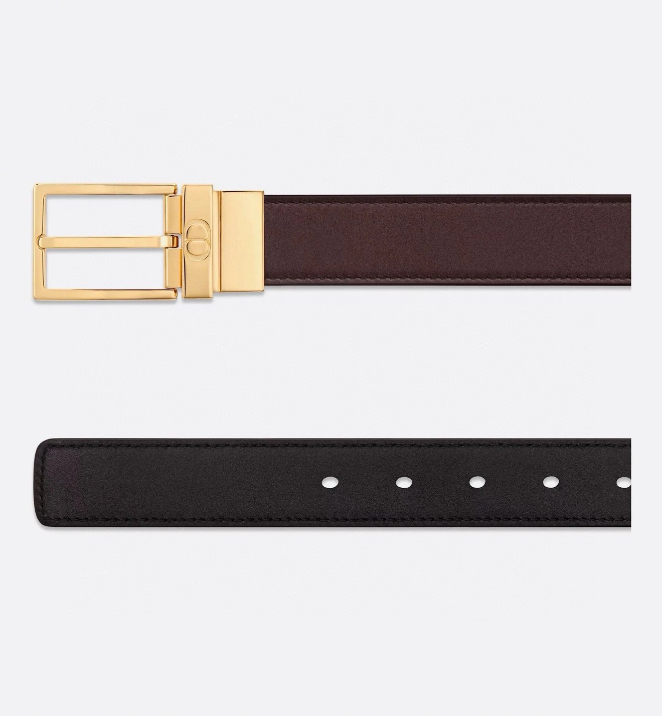 CD Men's Genuine Leather Business Belt Double-Sided