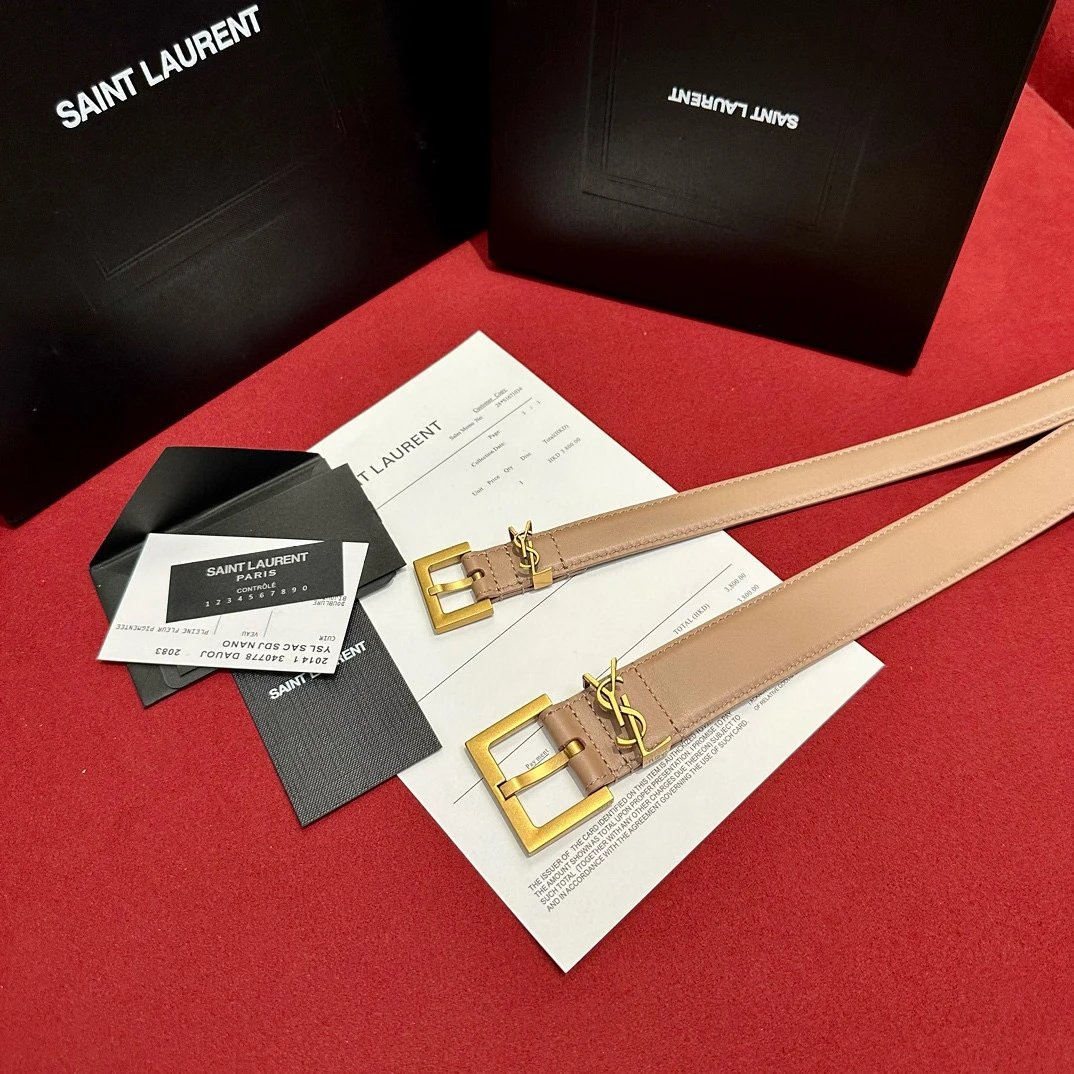 YSL Leather Belt 2.0cm