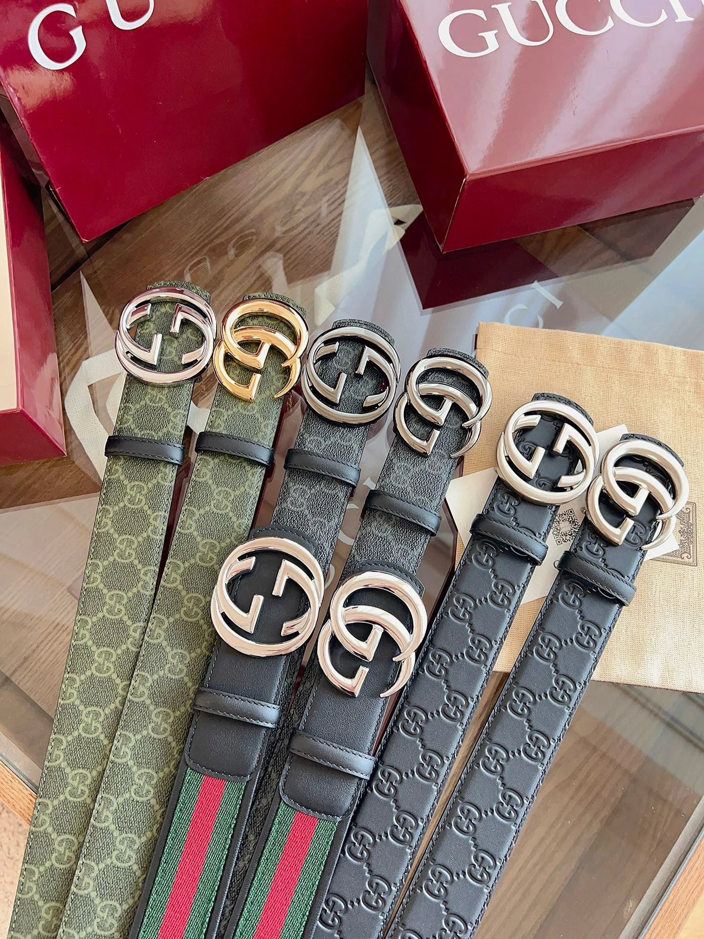 Double G Leather Belt 4.0cm