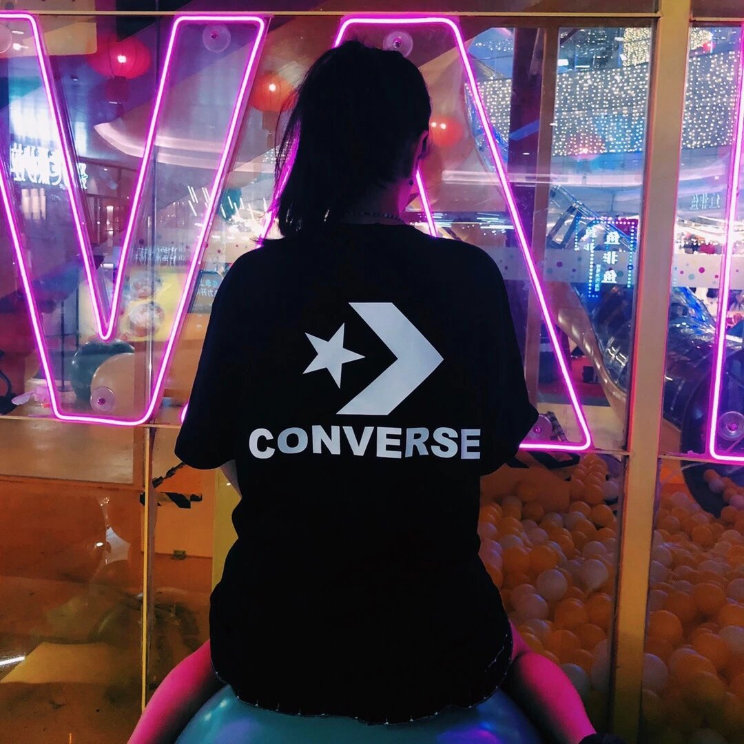 Converse All Star Logo Tee Black T-Shirt Tops.t Shirts - 10