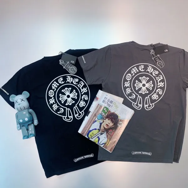 Chrome Hearts Circle Cross Logo T-Shirt Black and Charcoal Gray - 1