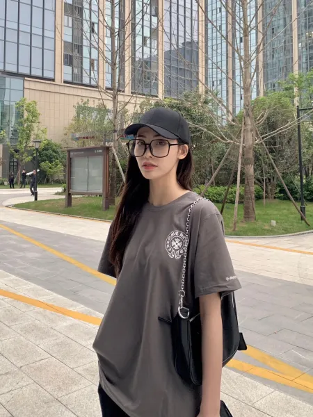 Chrome Hearts Circle Cross Logo T-Shirt Black and Charcoal Gray - 9