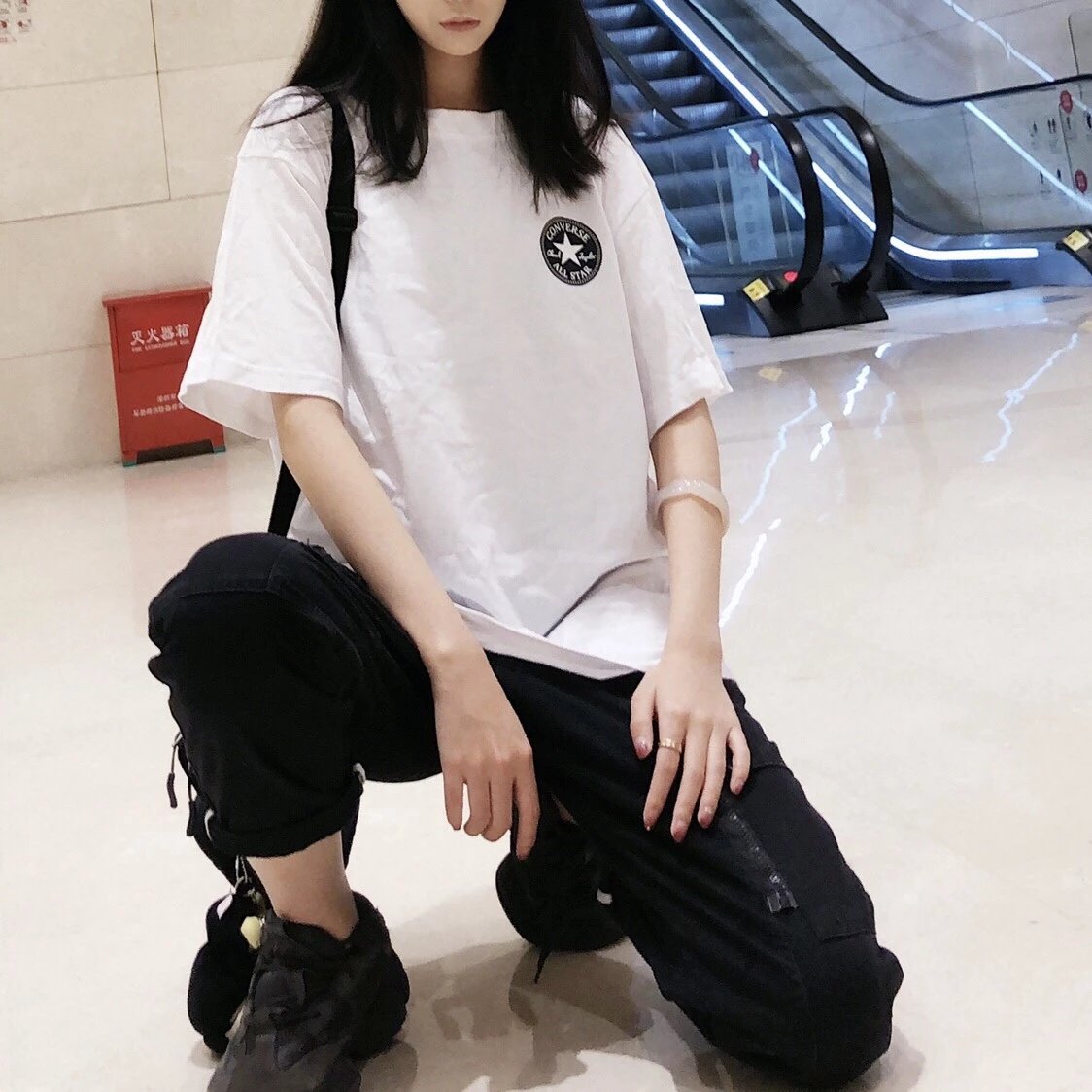 Converse All Star Logo Tee Black T-Shirt Tops.t Shirts - 7
