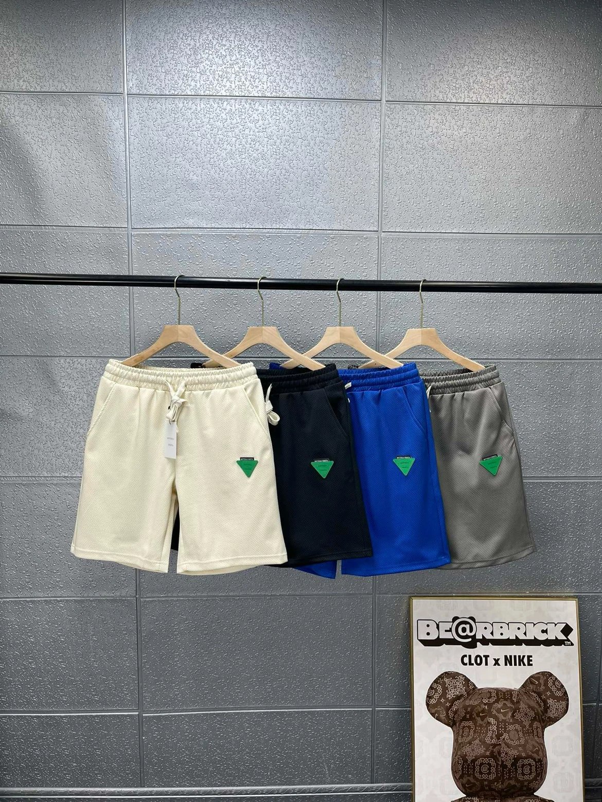 Classic Solid Color Triangle Logo Shorts