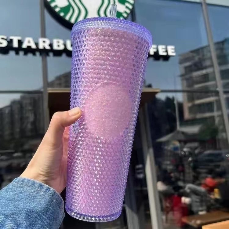 Starbucks Pink Bling Diamond Studded Cold Cup Tumbler