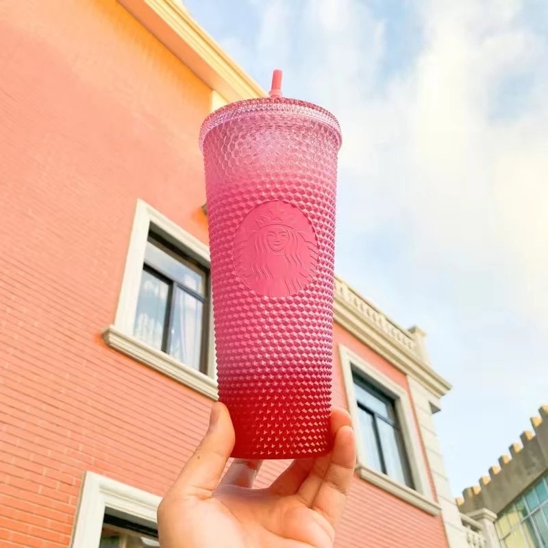 Starbucks Pink Bling Diamond Studded Cold Cup Tumbler