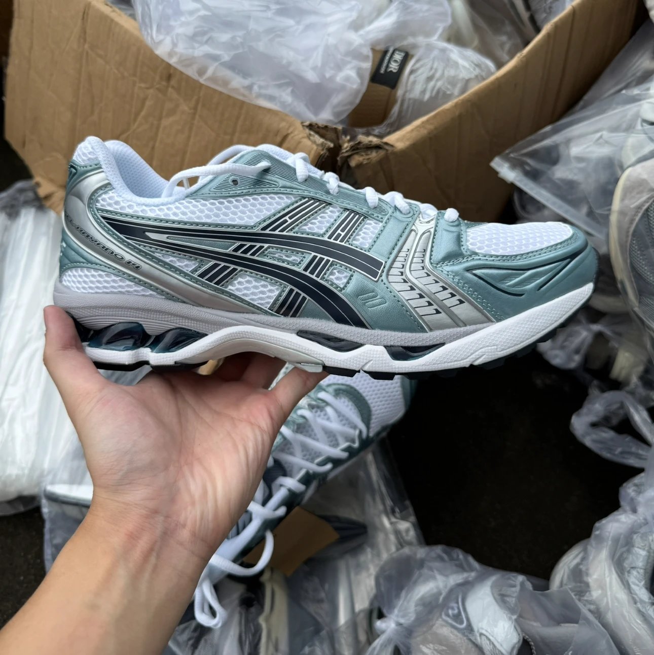 Asics Gel-Kayano 14 Mint Green White Running Shoes