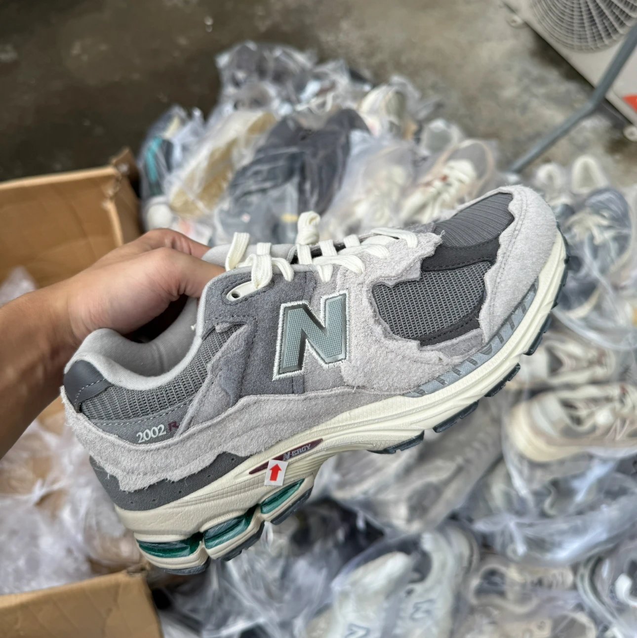 New Balance 2002R Gray Suede Mesh Sneakers Running Shoes