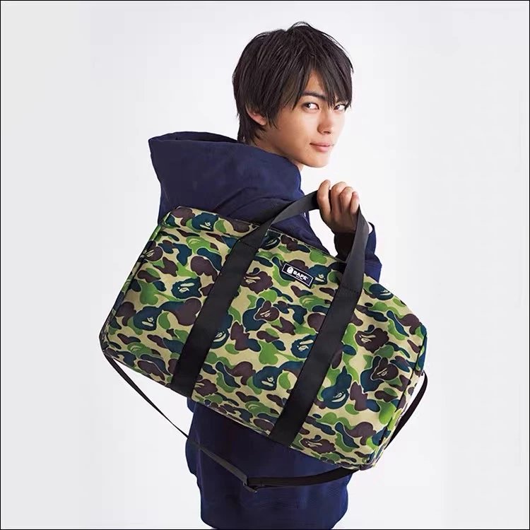 B @ PE Camouflage Ape Head Magazine Appendix Single Shoulder Handheld Sports Bucket Bag Travel Leisure Crossbody Bag