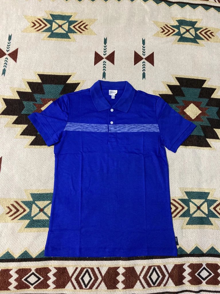 [In Stock Small Size One-of-a-Kind Special Offer] Armani High-End Mercerized Cotton Lapel Short Sleeve Polo Shirt Unisex Shoulder Width 39, Chest 91, Length 65