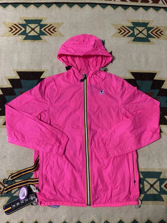 New KWAY Vrai 3.0 French Outdoor Tech Windbreaker Waterproof Breathable Grid Ripstop Fabric Taped Seams Zip Women's Hiking Jacket Coat - Final Sale, No Returns or Exchanges
