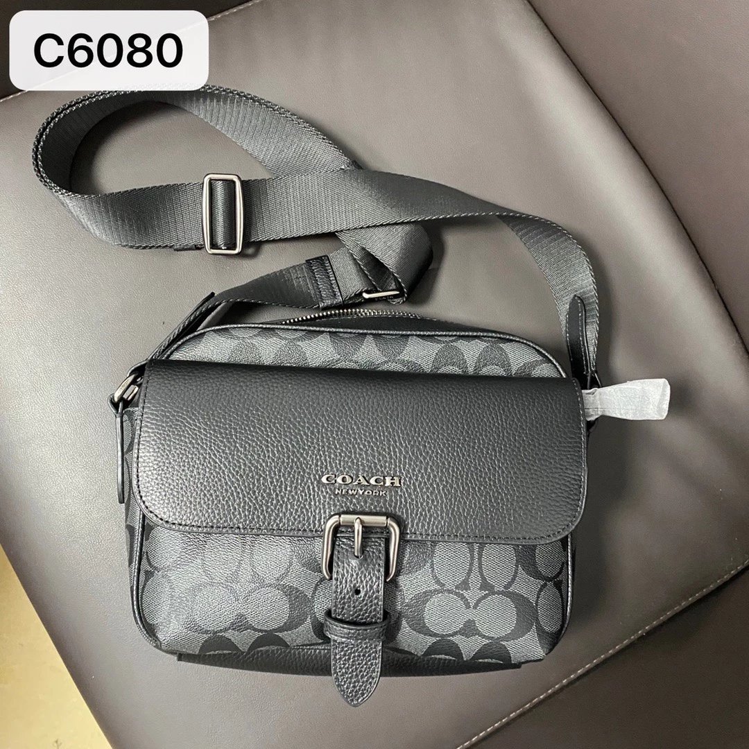 New Men's Hudson Men's Classic Colorblocking Shoulder Crossbody Bag C6080 Flap Leather Messenger Bag
