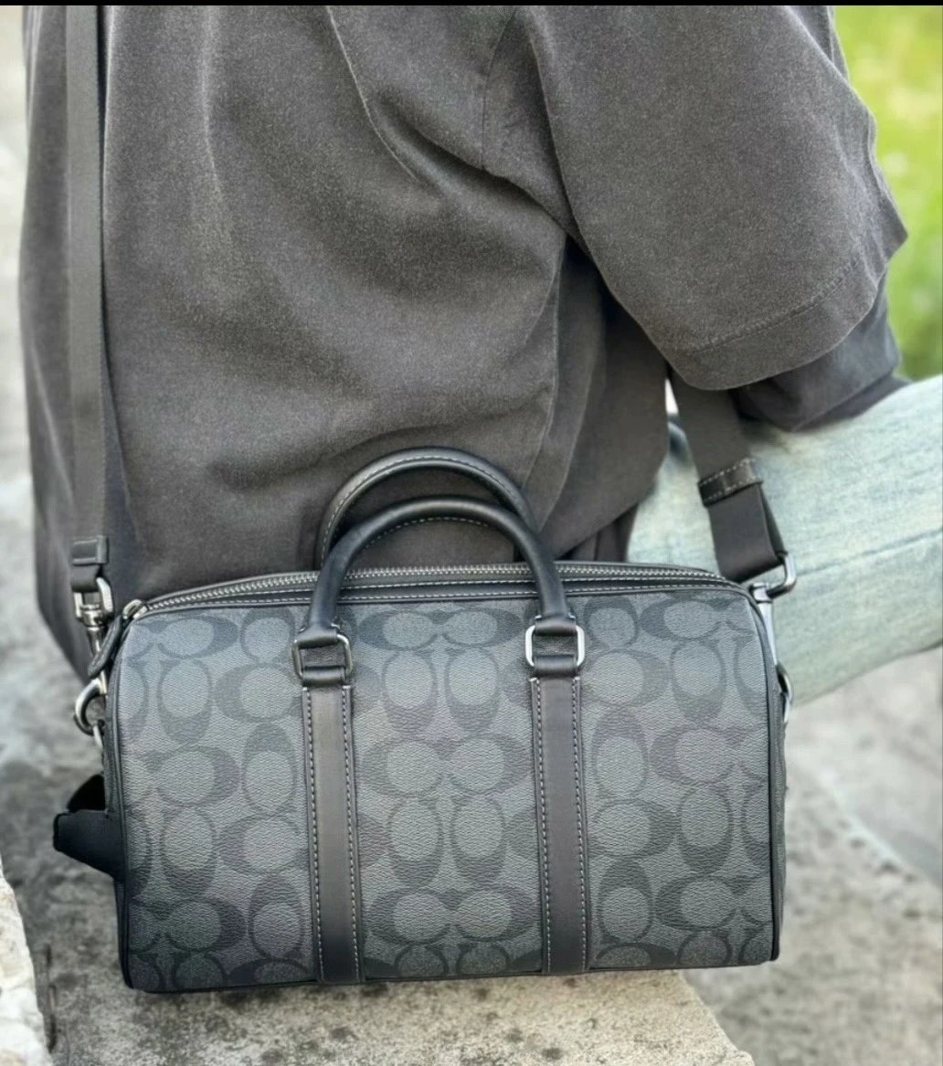 2024 New Trendy Brand Fashionable Versatile Men's Shoulder Bag Boston Pillow Bag Street Crossover Handbag