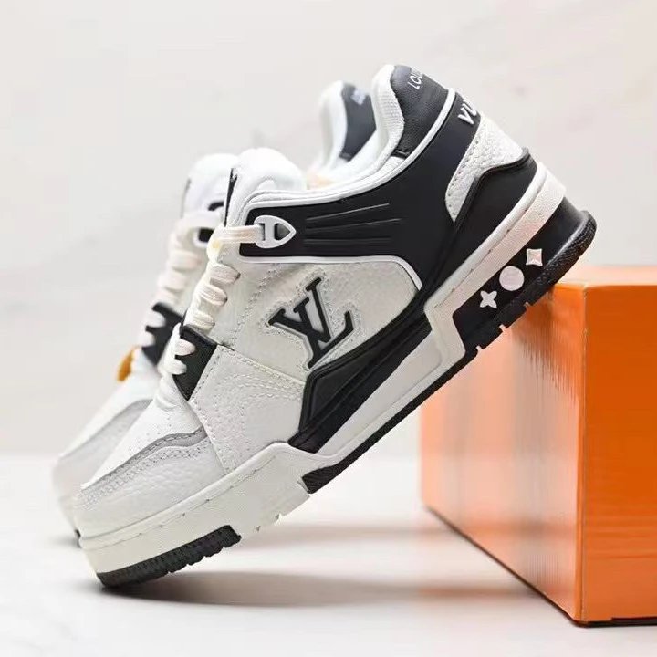 Beige Black Leather