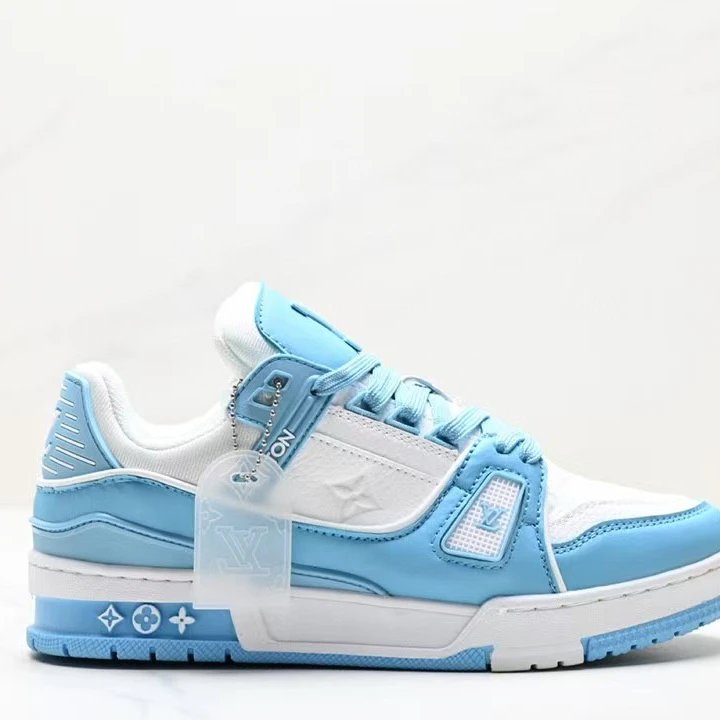 White Blue Leather