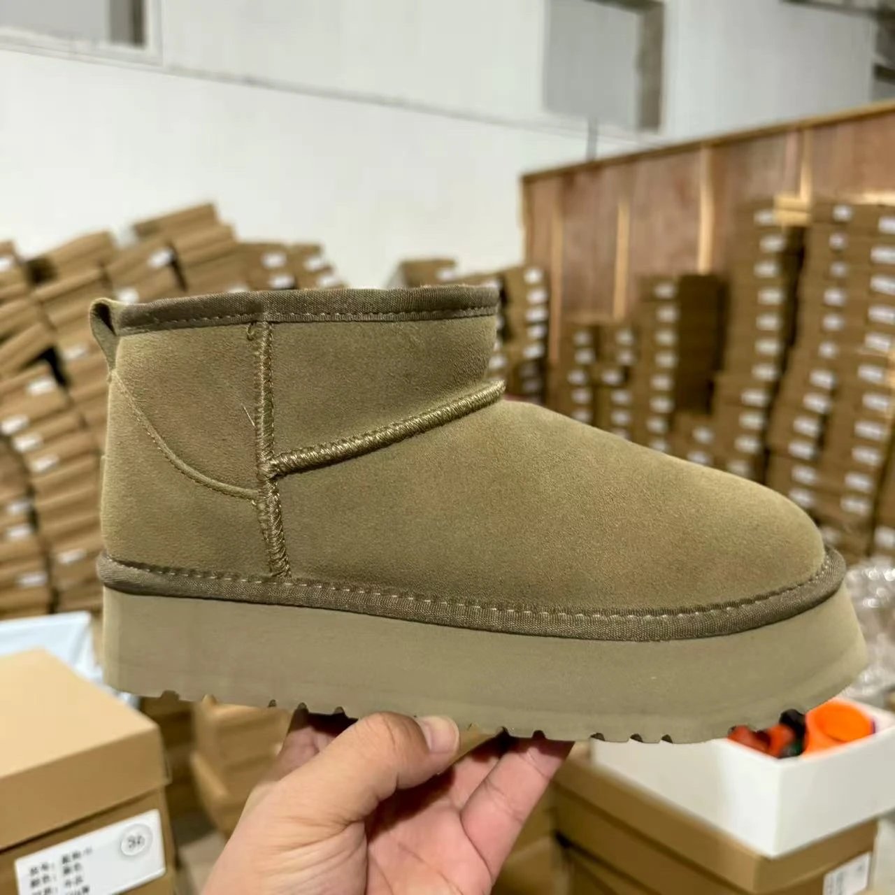 Snow Boots Antelope Brown Platform