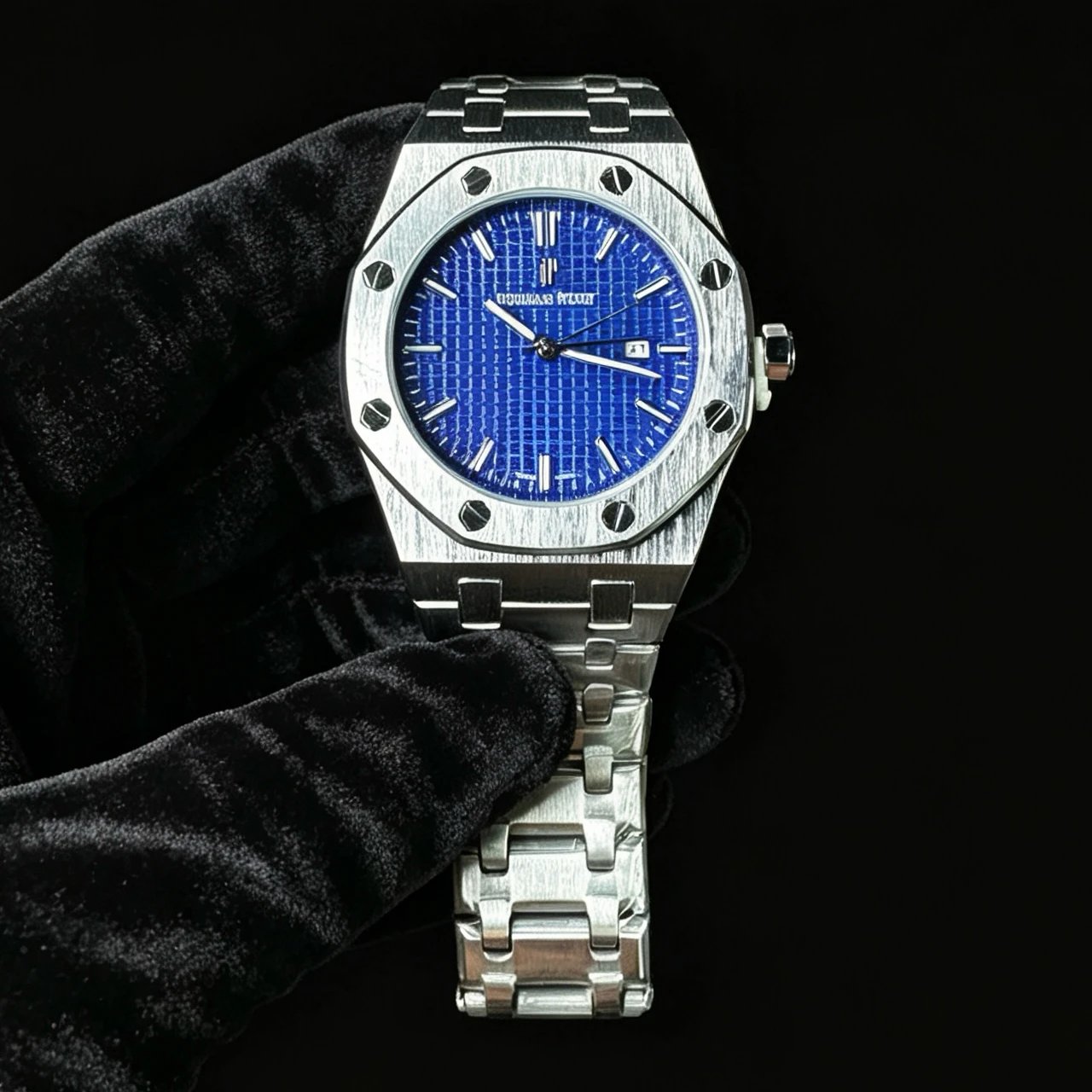 White shell blue surface