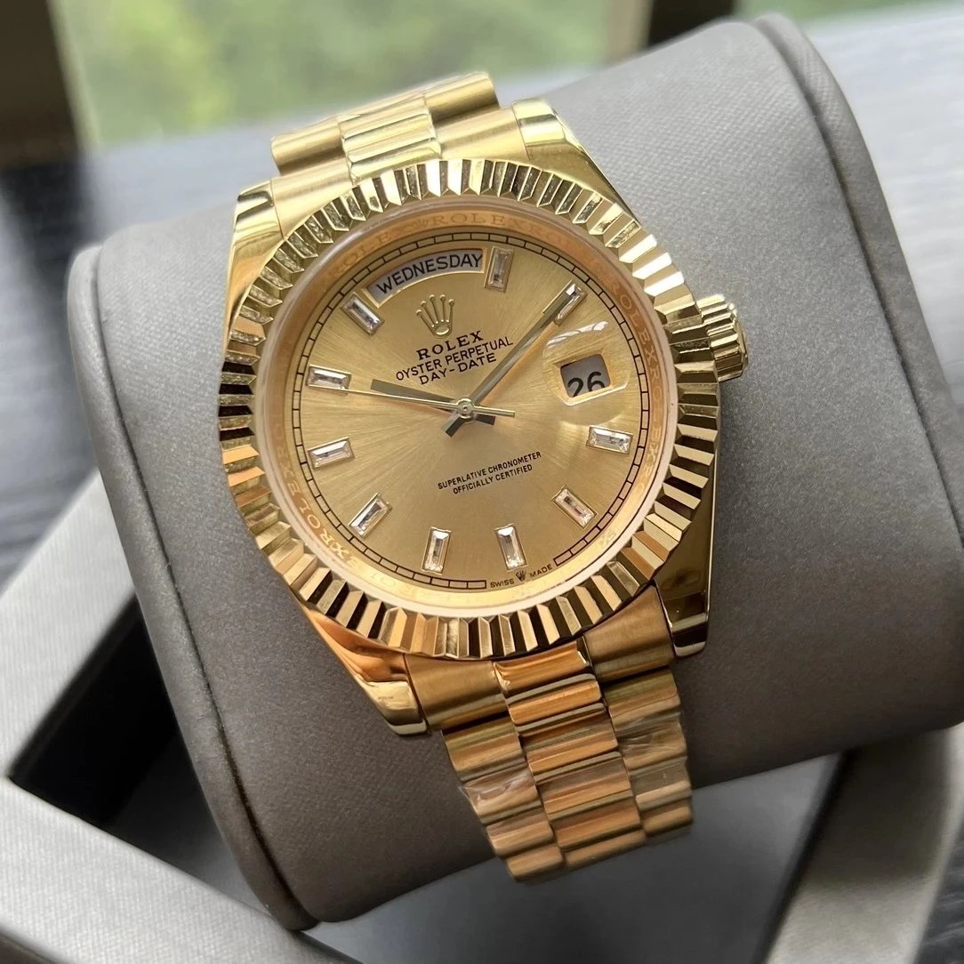 (Diamond Hour Markers) Full Gold Gold Dial