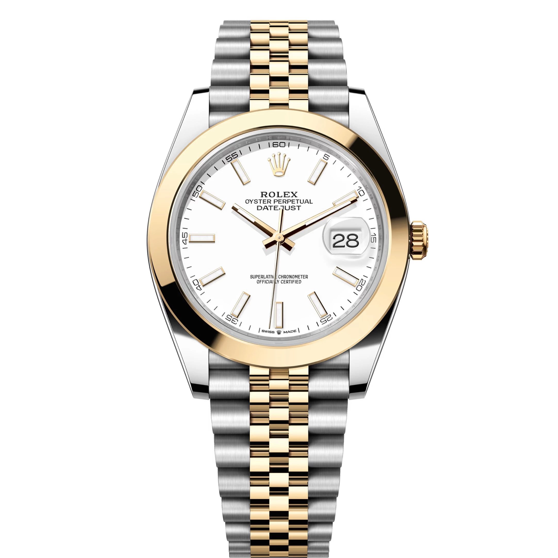 Two-Tone with White Dial (Baton Hour Markers)