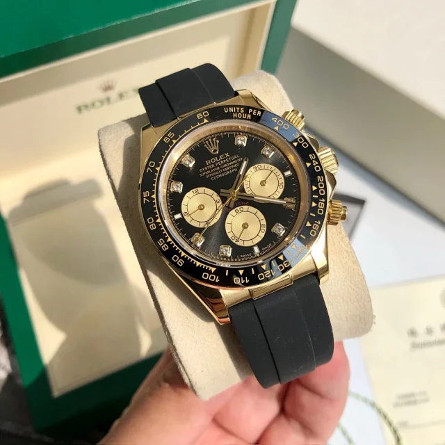 Rolex Watches Daytona chronograph with tachymeter bezel and rubber strap product detail image 14