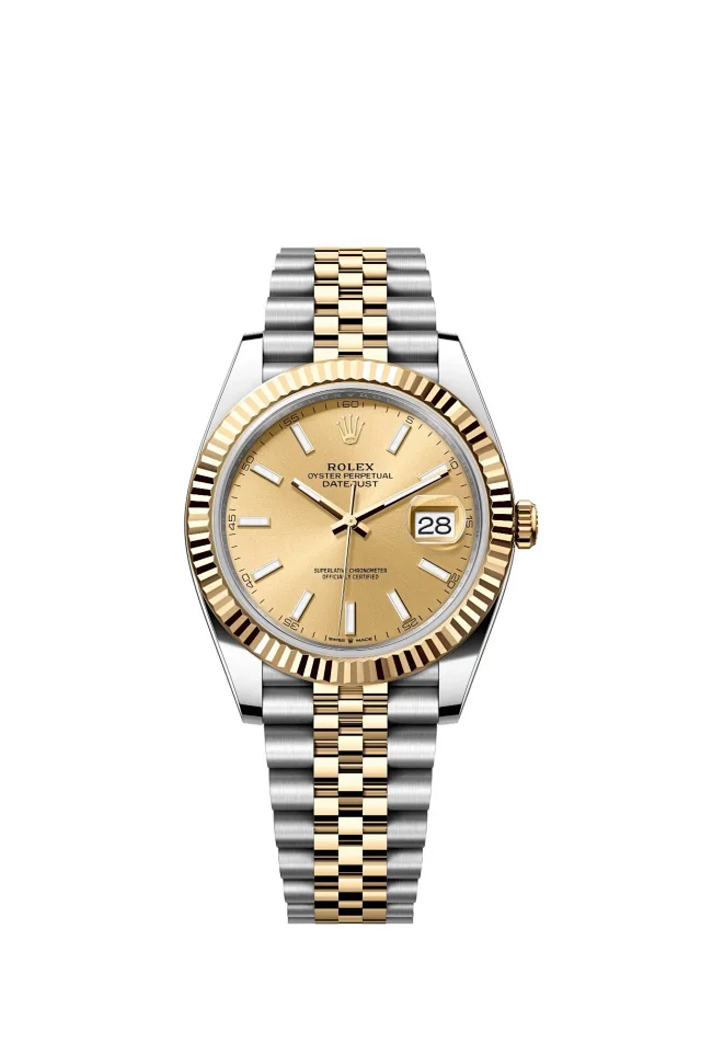 Rolex Watches Oyster Perpetual Datejust-style watch with fluted bezel, date magnifier, and jubilee bracelet product detail image 22