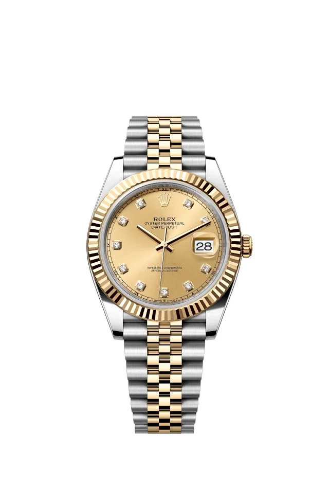 Rolex Watches Oyster Perpetual Datejust-style watch with fluted bezel, date magnifier, and jubilee bracelet product detail image 25