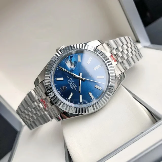 Rolex Watches Oyster Perpetual Datejust-style watch with fluted bezel, date magnifier, and jubilee bracelet product detail image 50