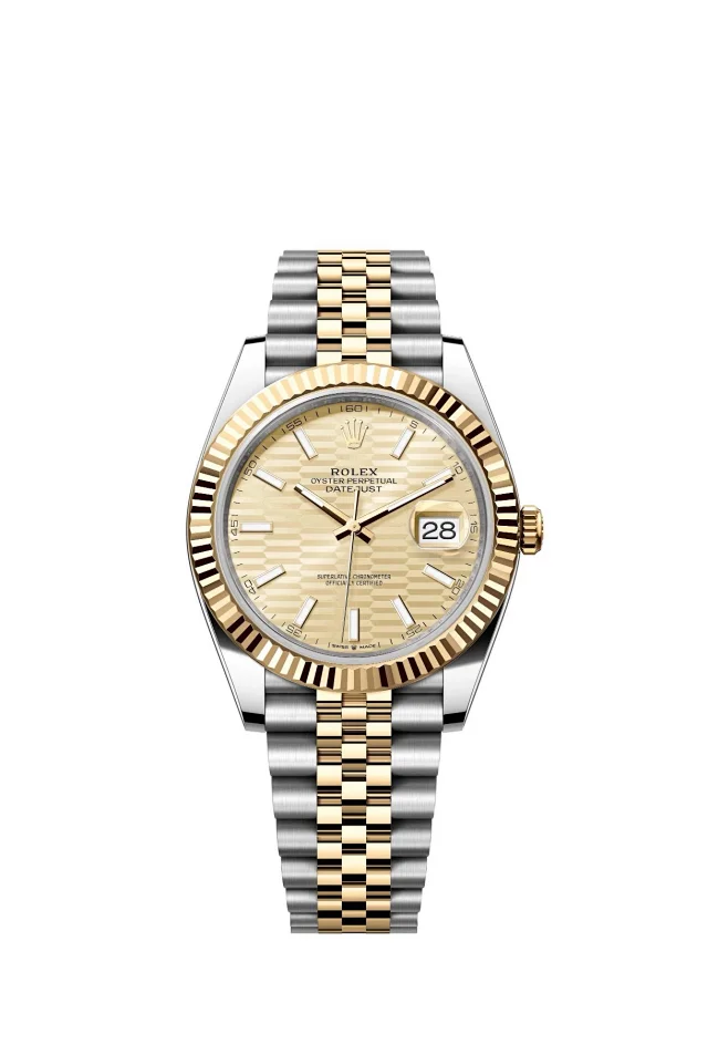 Rolex Watches Oyster Perpetual Datejust-style watch with fluted bezel, date magnifier, and jubilee bracelet product detail image 21