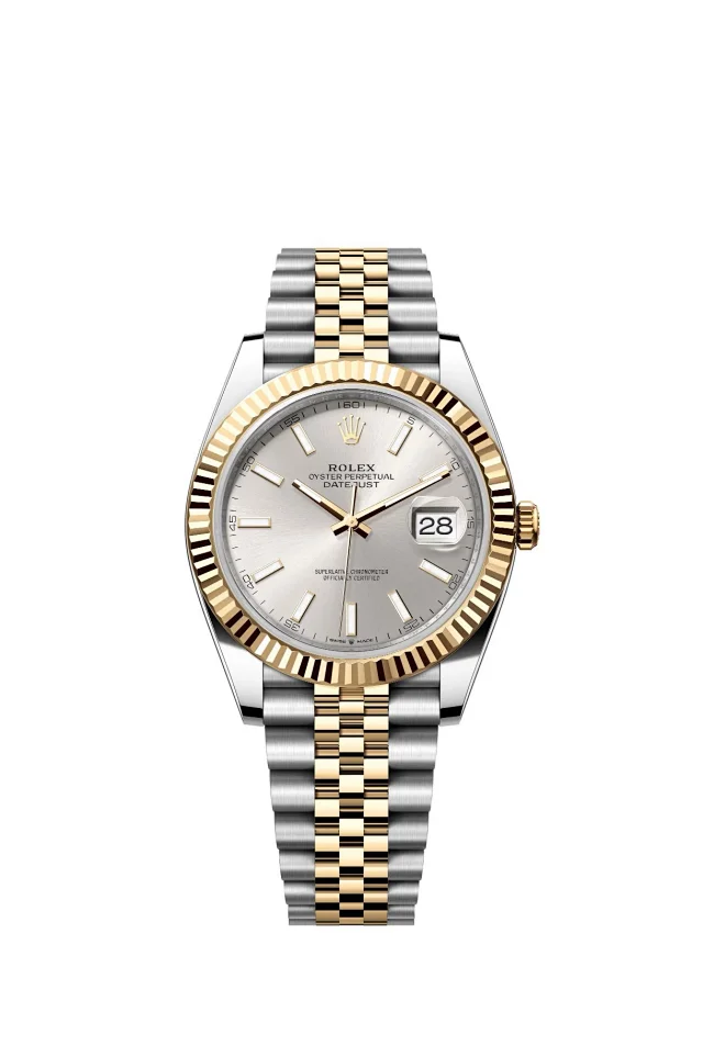 Rolex Watches Oyster Perpetual Datejust-style watch with fluted bezel, date magnifier, and jubilee bracelet product detail image 38