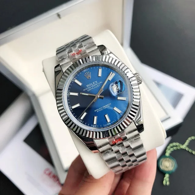 Rolex Watches Oyster Perpetual Datejust-style watch with fluted bezel, date magnifier, and jubilee bracelet product detail image 49
