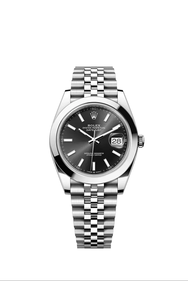 Rolex Watches Oyster Perpetual Datejust-style watch with fluted bezel, date magnifier, and jubilee bracelet product detail image 19