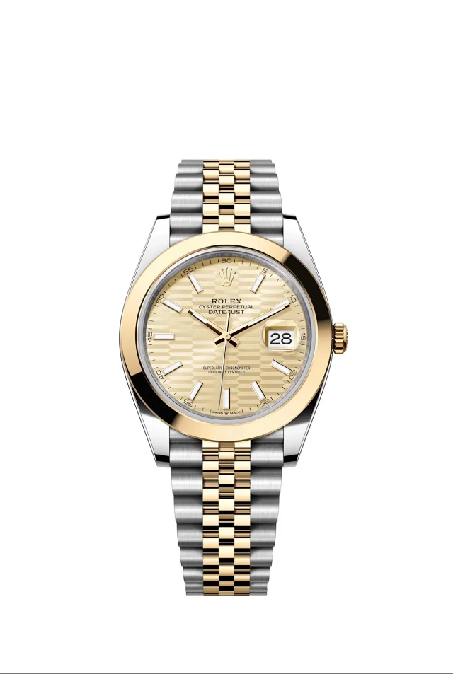 Rolex Watches Oyster Perpetual Datejust-style watch with fluted bezel, date magnifier, and jubilee bracelet product detail image 27