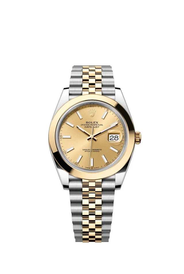 Rolex Watches Oyster Perpetual Datejust-style watch with fluted bezel, date magnifier, and jubilee bracelet product detail image 28