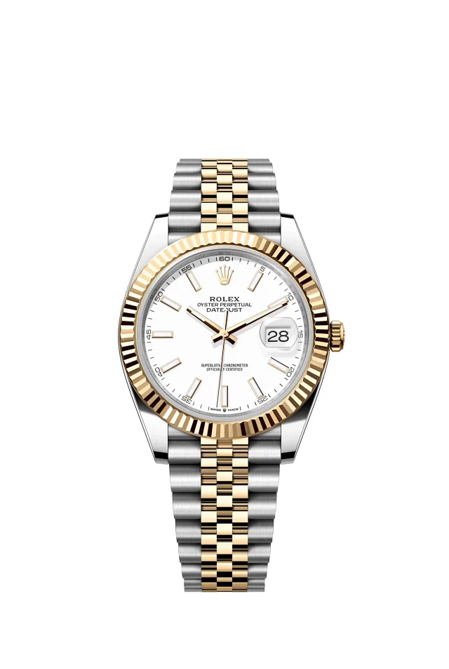 Rolex Watches Oyster Perpetual Datejust-style watch with fluted bezel, date magnifier, and jubilee bracelet product detail image 37