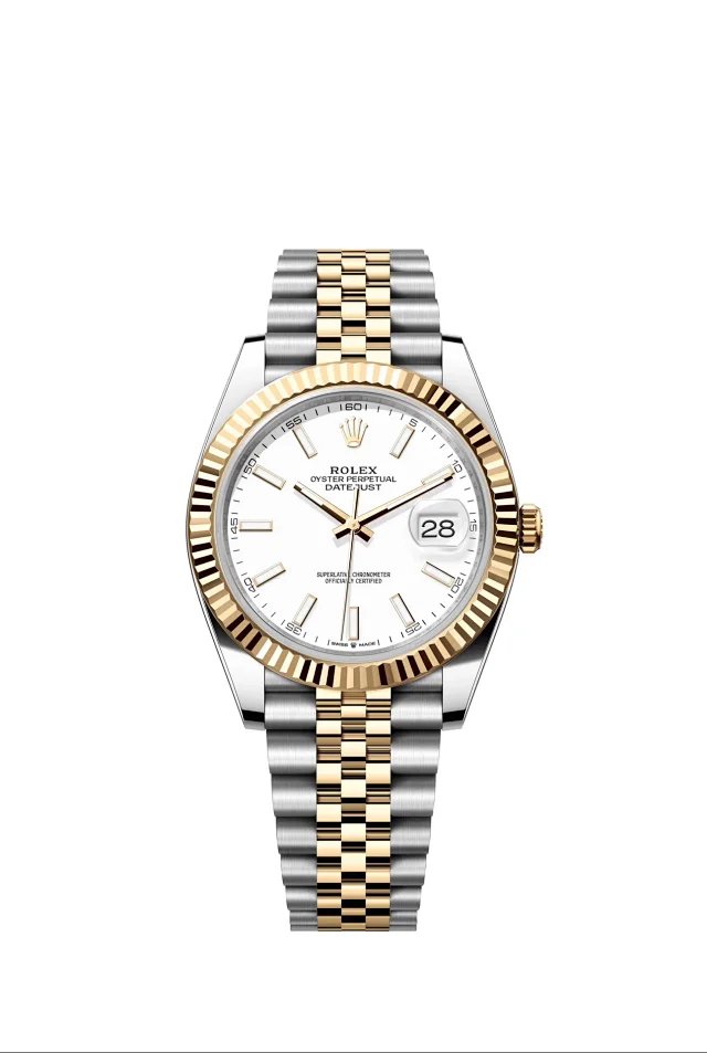 Rolex Watches Oyster Perpetual Datejust-style watch with fluted bezel, date magnifier, and jubilee bracelet product detail image 23