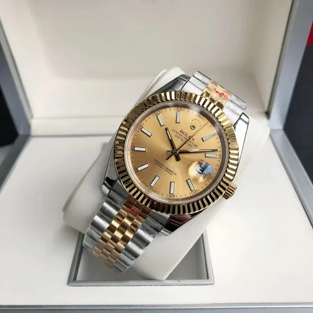 Rolex Watches Oyster Perpetual Datejust-style watch with fluted bezel, date magnifier, and jubilee bracelet product detail image 56
