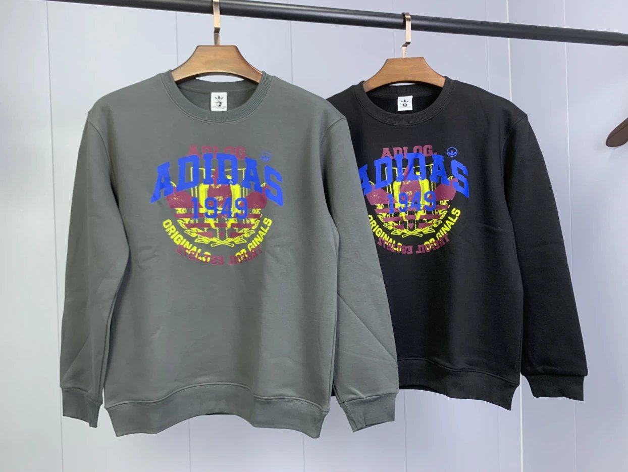 Adidas Yellow Blue Trefoil Sherpa Hoodie
